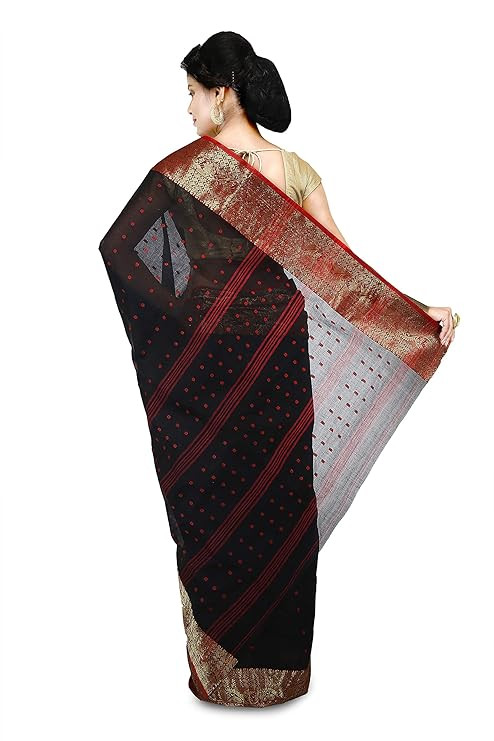 Buy WoodenTant Woven Tant Pure Cotton Dark Green Sarees Online @ Best Price  In India | Flipkart.com